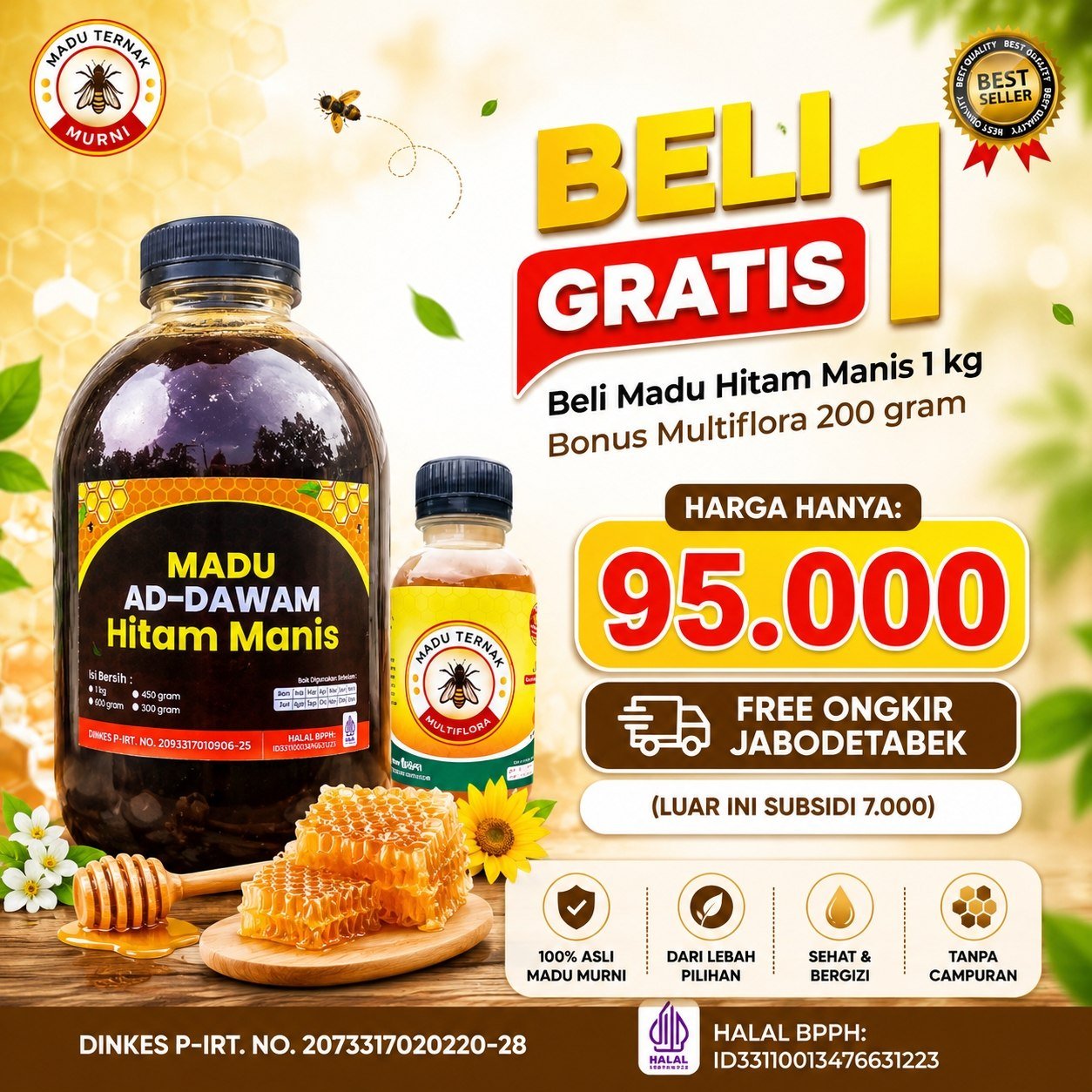 Madu hitam manis 1000gr