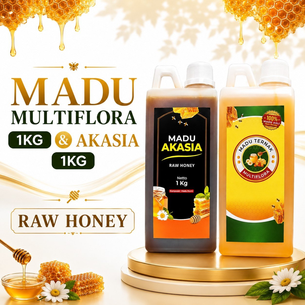 Paket Madu Multiflora dan Madu Akasia 1000gr